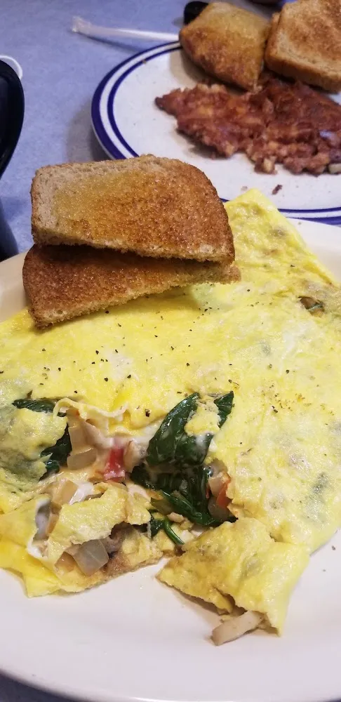 Veggie Omelette Spinach Onions Peppers Jalapeno